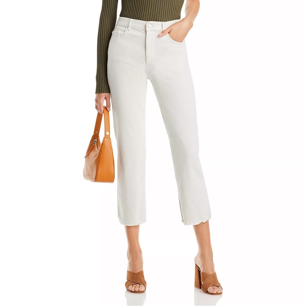 DL1961 Patti High Rise Straight Jeans in Ecru